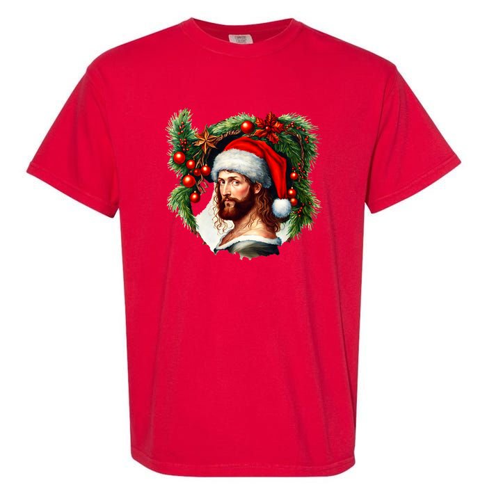 Jesus Christ Christmas Portrait Garment-Dyed Heavyweight T-Shirt