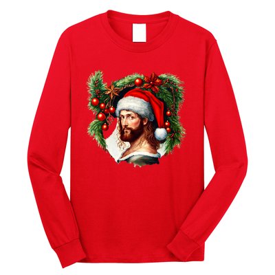 Jesus Christ Christmas Portrait Long Sleeve Shirt