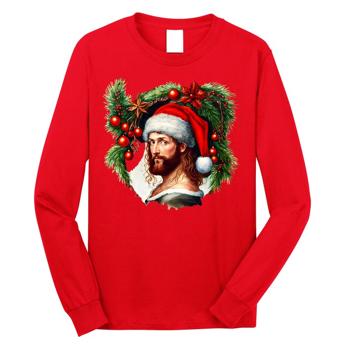 Jesus Christ Christmas Portrait Long Sleeve Shirt