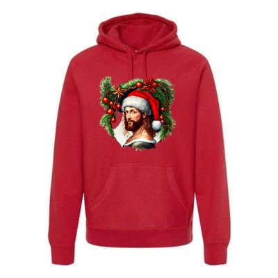 Jesus Christ Christmas Portrait Premium Hoodie