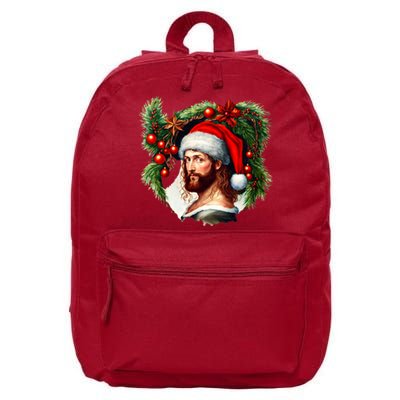 Jesus Christ Christmas Portrait 16 in Basic Backpack