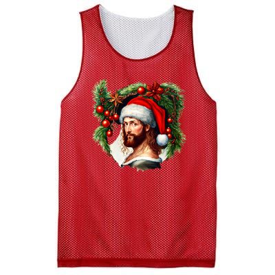 Jesus Christ Christmas Portrait Mesh Reversible Basketball Jersey Tank