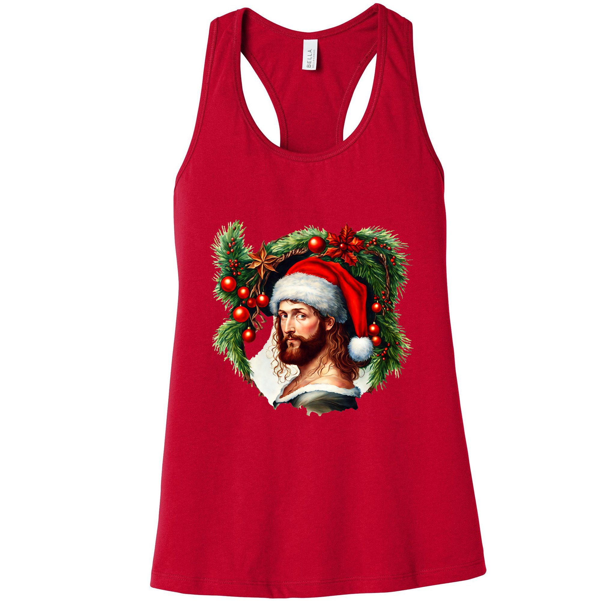 Jesus Christ Christmas Portrait Womens Tank Top