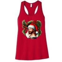 Jesus Christ Christmas Portrait Women's Racerback Tank