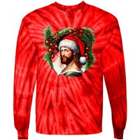 Jesus Christ Christmas Portrait Tie-Dye Long Sleeve Shirt