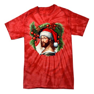 Jesus Christ Christmas Portrait Tie-Dye T-Shirt