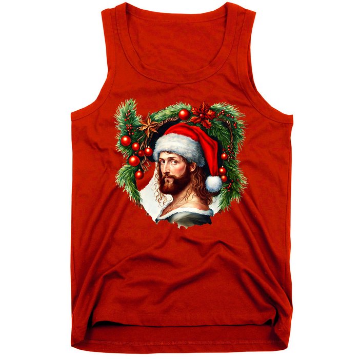 Jesus Christ Christmas Portrait Tank Top