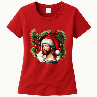 Jesus Christ Christmas Portrait Womens T-Shirt