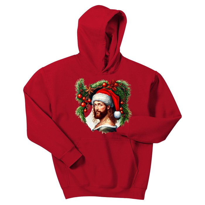 Jesus Christ Christmas Portrait Kids Hoodie