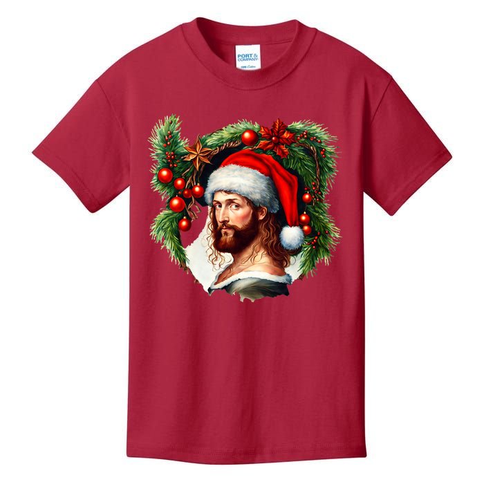 Jesus Christ Christmas Portrait Kids T-Shirt