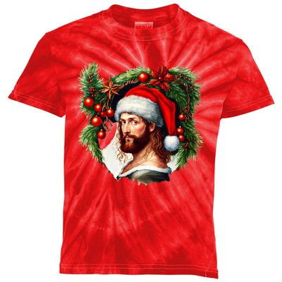 Jesus Christ Christmas Portrait Kids Tie-Dye T-Shirt