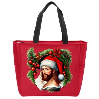 Jesus Christ Christmas Portrait Zip Tote Bag