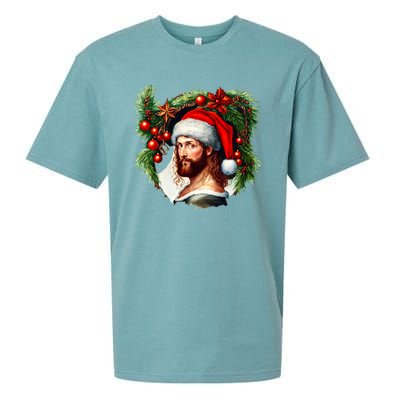 Jesus Christ Christmas Portrait Sueded Cloud Jersey T-Shirt