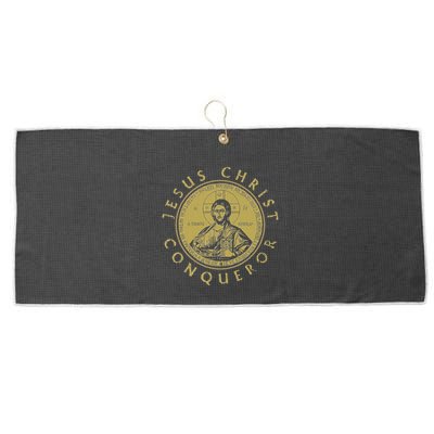 Jesus Christ Conqueror Orthodox Christianity Large Microfiber Waffle Golf Towel