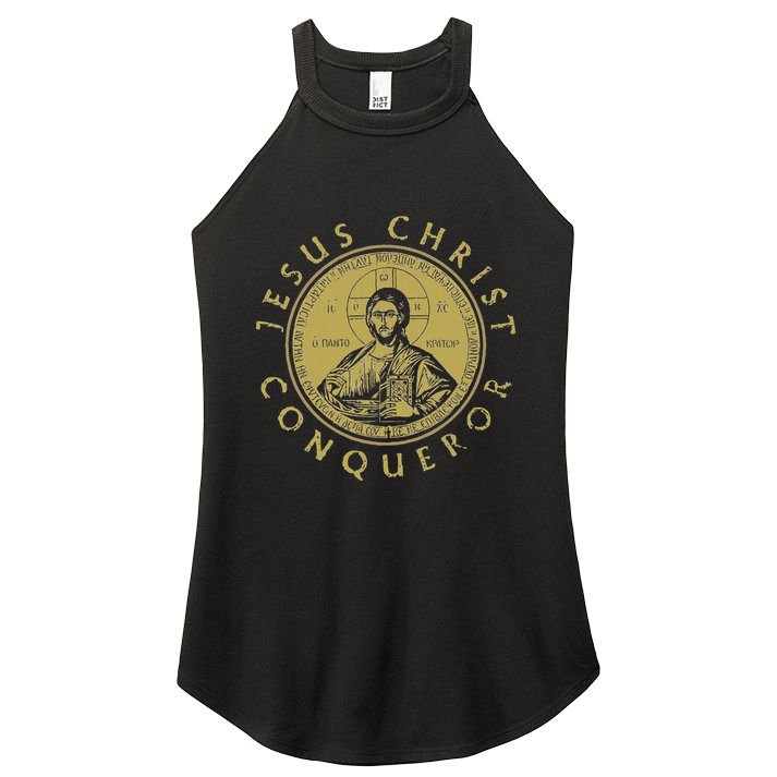 Jesus Christ Conqueror Orthodox Christianity Women's Perfect Tri Rocker Tank