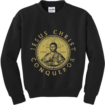 Jesus Christ Conqueror Orthodox Christianity Kids Sweatshirt