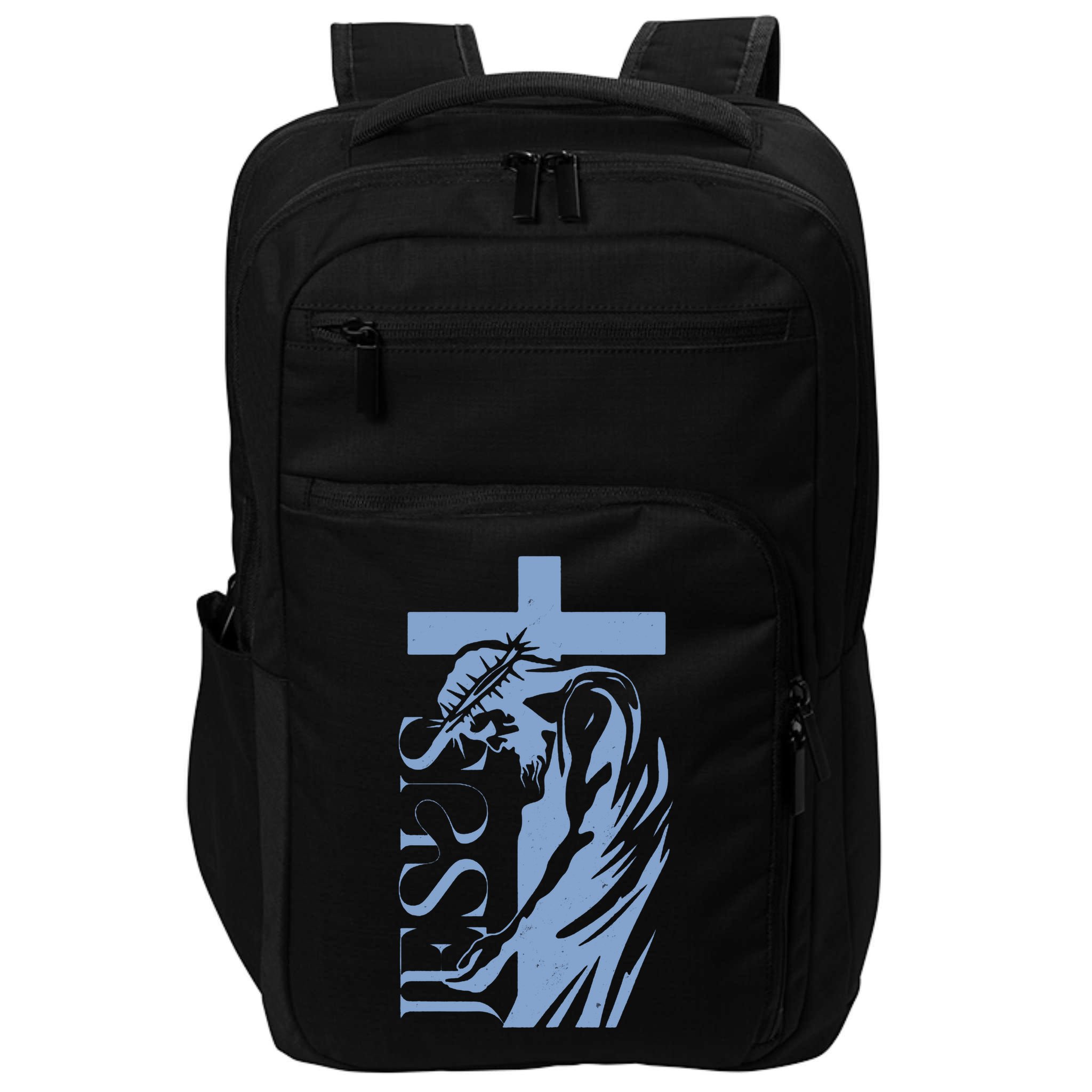 Jesus Christ Cross Christian Faith Impact Tech Backpack