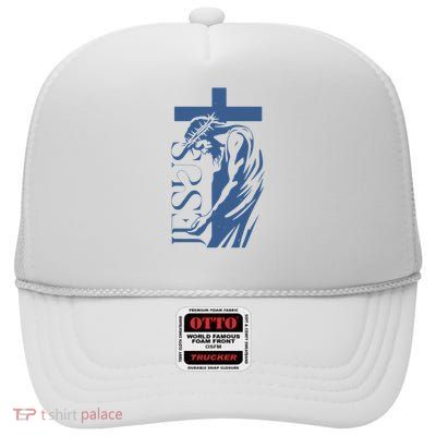 Jesus Christ Cross Christian Faith High Crown Mesh Back Trucker Hat