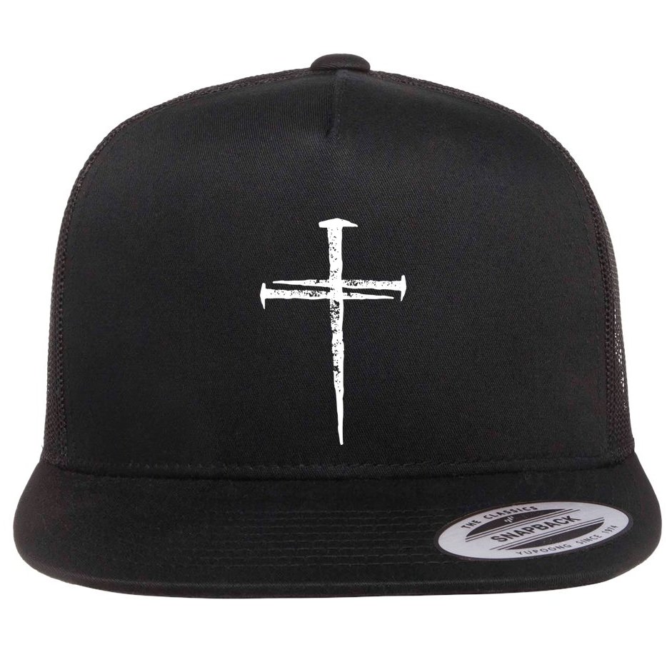 Jesus Cross Christian Vintage Flat Bill Trucker Hat