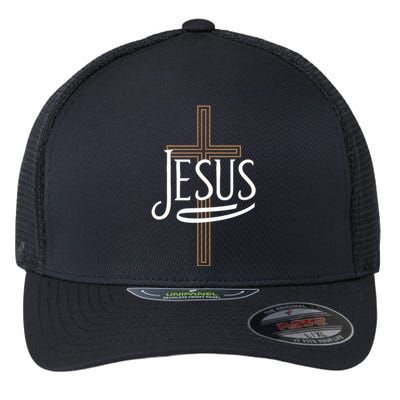 Jesus Cross Crucifixion Religion Christianity Christ Faith Flexfit Unipanel Trucker Cap