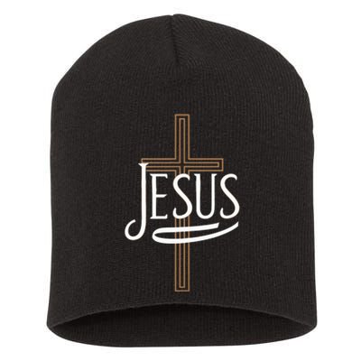 Jesus Cross Crucifixion Religion Christianity Christ Faith Short Acrylic Beanie