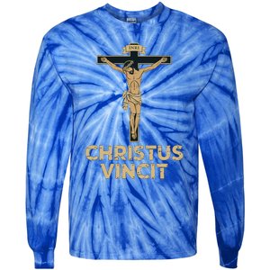 Jesus Christ Catholic Crucifix Latin Funny Gift Tie-Dye Long Sleeve Shirt