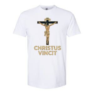 Jesus Christ Catholic Crucifix Latin Funny Gift Softstyle CVC T-Shirt