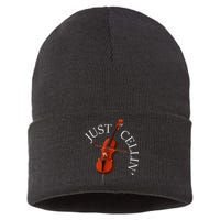 Just Cellin Cello Player Cellist Musician Classical Music Sustainable Knit Beanie