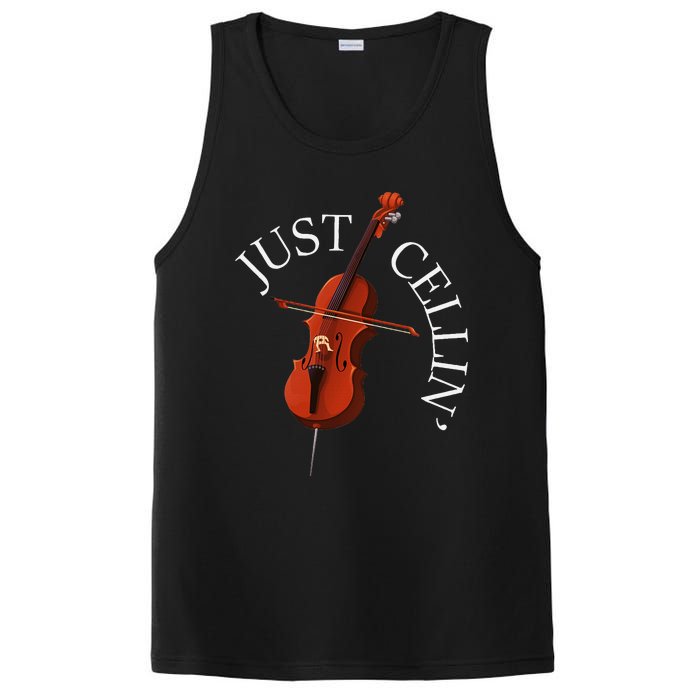 Just Cellin Cello Player Cellist Musician Classical Music PosiCharge Competitor Tank