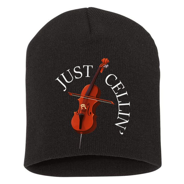 Just Cellin Cello Player Cellist Musician Classical Music Short Acrylic Beanie