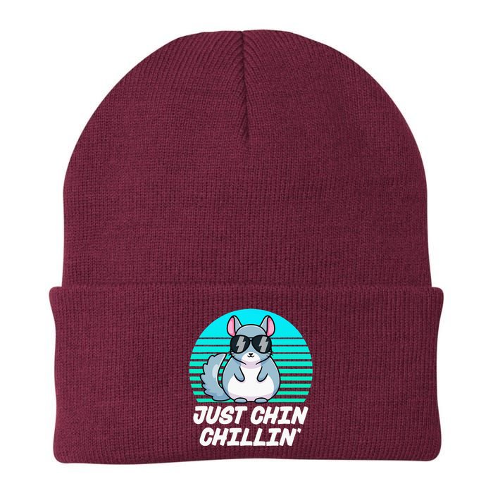 Just Chin Chillin Funny Chinchilla Lovers Kawaii Chinchillin Knit Cap Winter Beanie