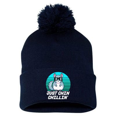 Just Chin Chillin Funny Chinchilla Lovers Kawaii Chinchillin Pom Pom 12in Knit Beanie