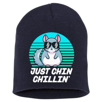 Just Chin Chillin Funny Chinchilla Lovers Kawaii Chinchillin Short Acrylic Beanie