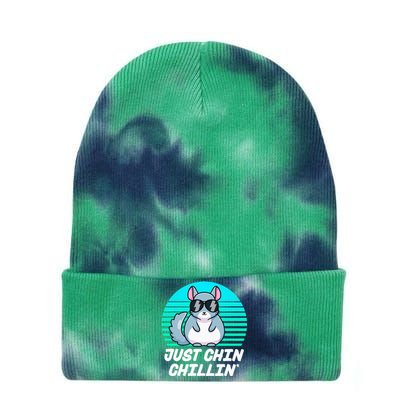 Just Chin Chillin Funny Chinchilla Lovers Kawaii Chinchillin Tie Dye 12in Knit Beanie