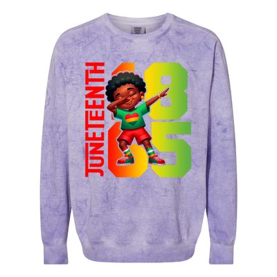 Junenth Celebrate Dabbing Vibes Only Black African Meaningful Gift Colorblast Crewneck Sweatshirt