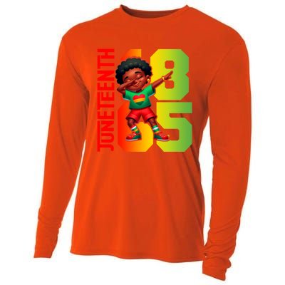 Junenth Celebrate Dabbing Vibes Only Black African Meaningful Gift Cooling Performance Long Sleeve Crew