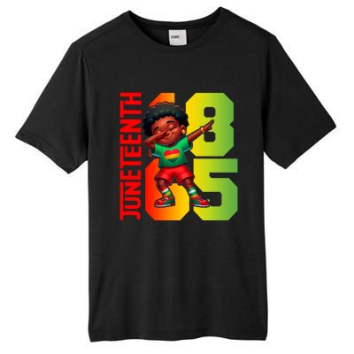 Junenth Celebrate Dabbing Vibes Only Black African Meaningful Gift Tall Fusion ChromaSoft Performance T-Shirt