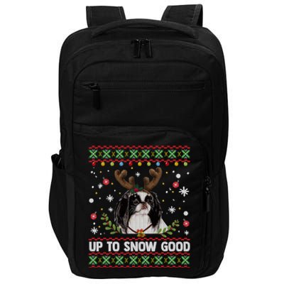 Japanese Chin Dog Reindeer Ugly Christmas Sweater Cool Gift Impact Tech Backpack