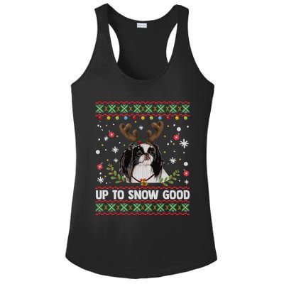 Japanese Chin Dog Reindeer Ugly Christmas Sweater Cool Gift Ladies PosiCharge Competitor Racerback Tank