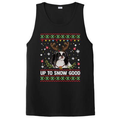 Japanese Chin Dog Reindeer Ugly Christmas Sweater Cool Gift PosiCharge Competitor Tank