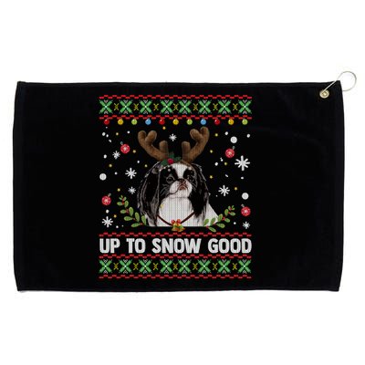 Japanese Chin Dog Reindeer Ugly Christmas Sweater Cool Gift Grommeted Golf Towel