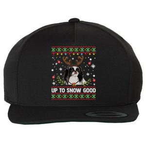 Japanese Chin Dog Reindeer Ugly Christmas Sweater Cool Gift Wool Snapback Cap