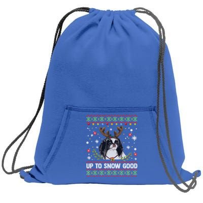 Japanese Chin Dog Reindeer Ugly Christmas Sweater Cool Gift Sweatshirt Cinch Pack Bag