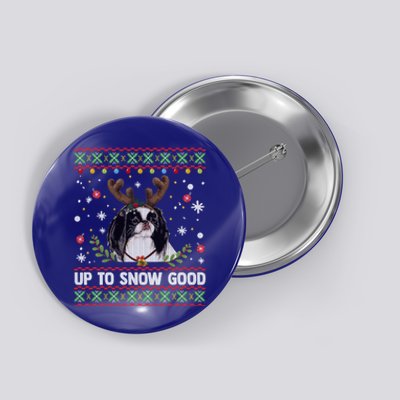 Japanese Chin Dog Reindeer Ugly Christmas Sweater Cool Gift Button