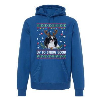 Japanese Chin Dog Reindeer Ugly Christmas Sweater Cool Gift Premium Hoodie