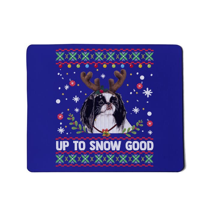 Japanese Chin Dog Reindeer Ugly Christmas Sweater Cool Gift Mousepad