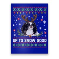 Japanese Chin Dog Reindeer Ugly Christmas Sweater Cool Gift Poster