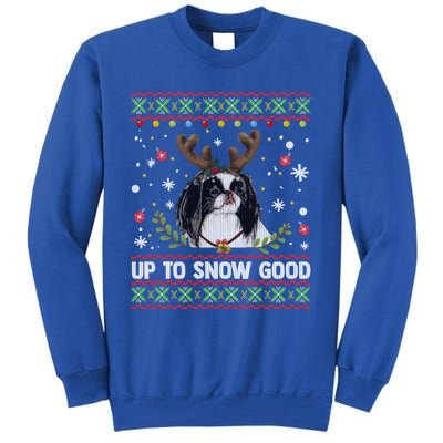 Japanese Chin Dog Reindeer Ugly Christmas Sweater Cool Gift Tall Sweatshirt