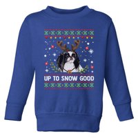 Japanese Chin Dog Reindeer Ugly Christmas Sweater Cool Gift Toddler Sweatshirt