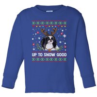 Japanese Chin Dog Reindeer Ugly Christmas Sweater Cool Gift Toddler Long Sleeve Shirt